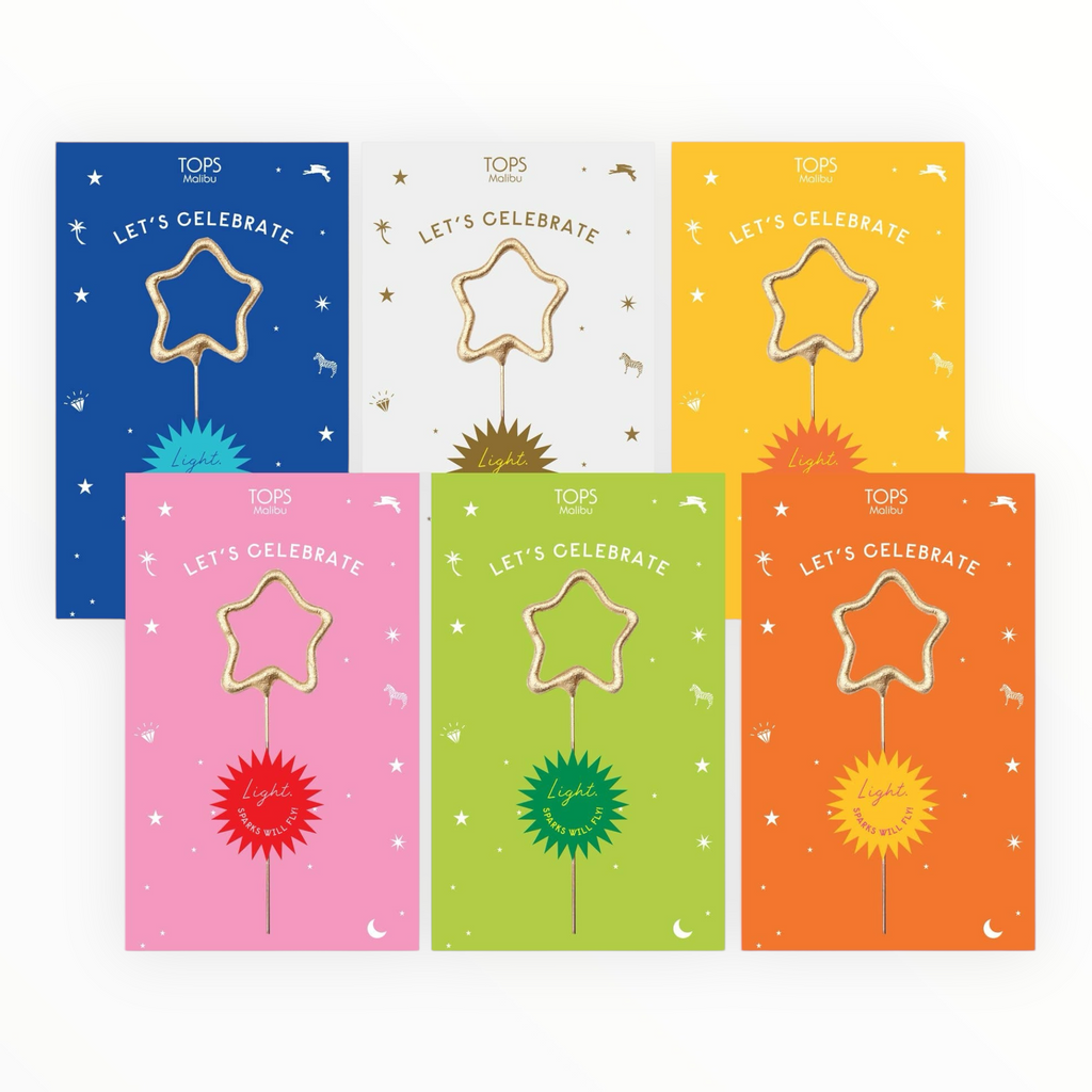 Mini 4" Gold Star Sparkler ~ Celebrate - The Paper Drawer