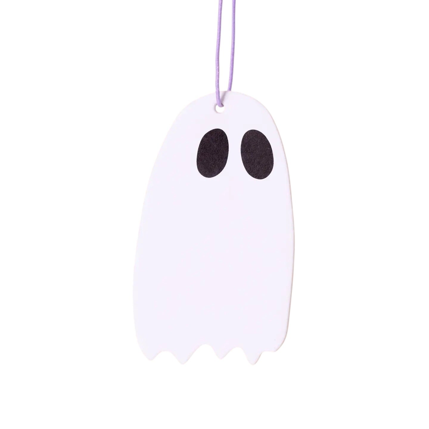 Ghost Air Freshener by And Here We Are hanging detail, spooky ghost design with white tea essential oil scent