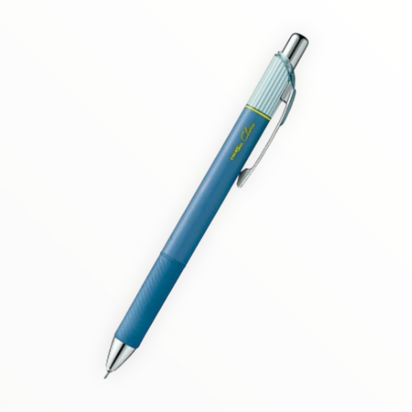 Pentel EnerGel Clena gel pen sax blue by Hakubundo, black ink, comfort grip, 0.5mm ultrafine