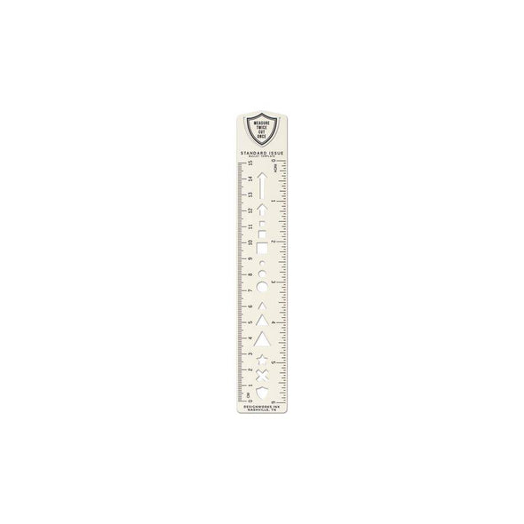 Standard Issue Bullet Template Metal Ruler, 6 inch - The Paper Drawer