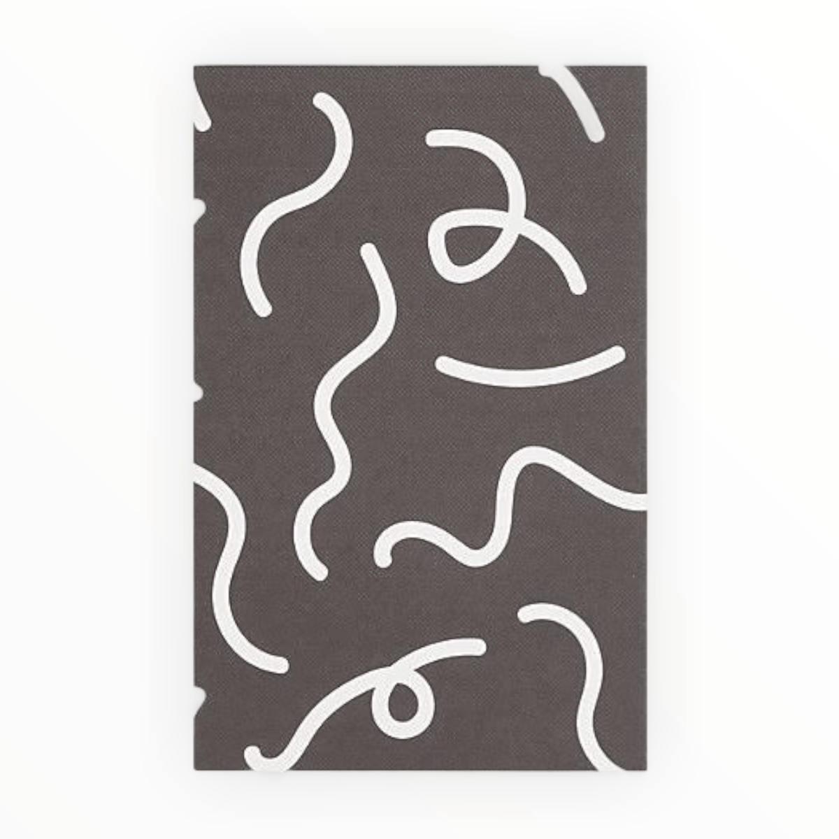 Black and White Squiggle Notebook interior detail by Katie Leamon, mixed ruled plain and bullet dot pages