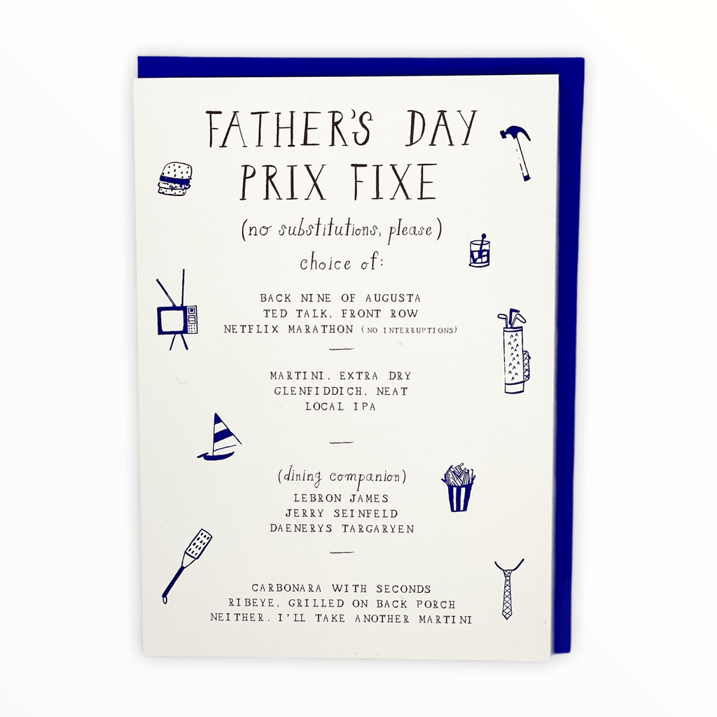 Prix Fixe for Daddy - The Paper Drawer