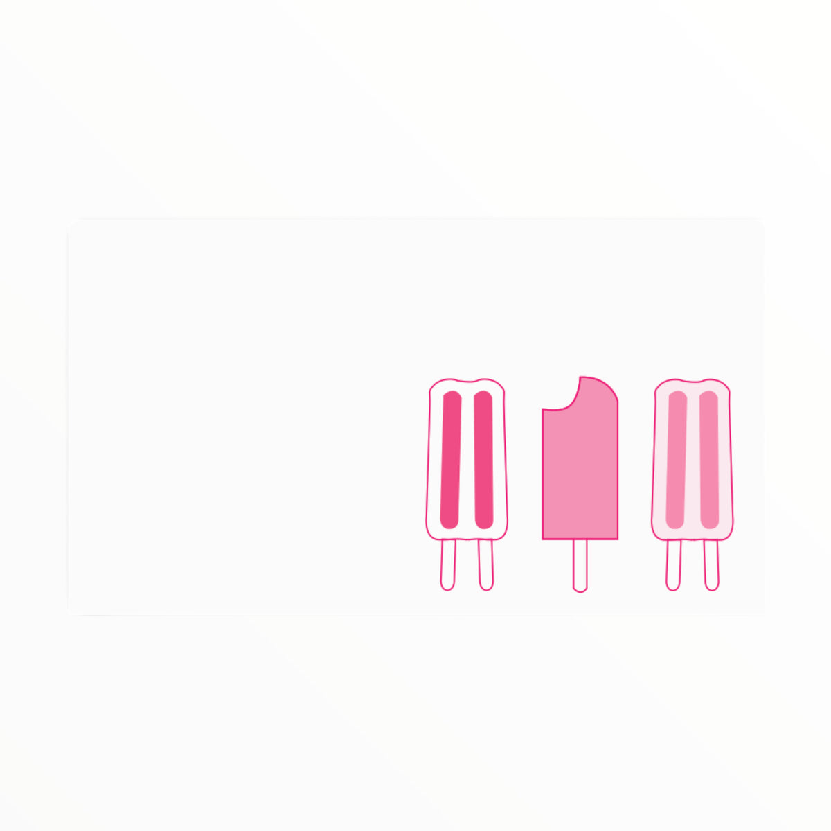 Mini Popsicle Notecard Set by Quick Brown Fox, 50 pink letterpress notecards, 3.5 x 2 inches