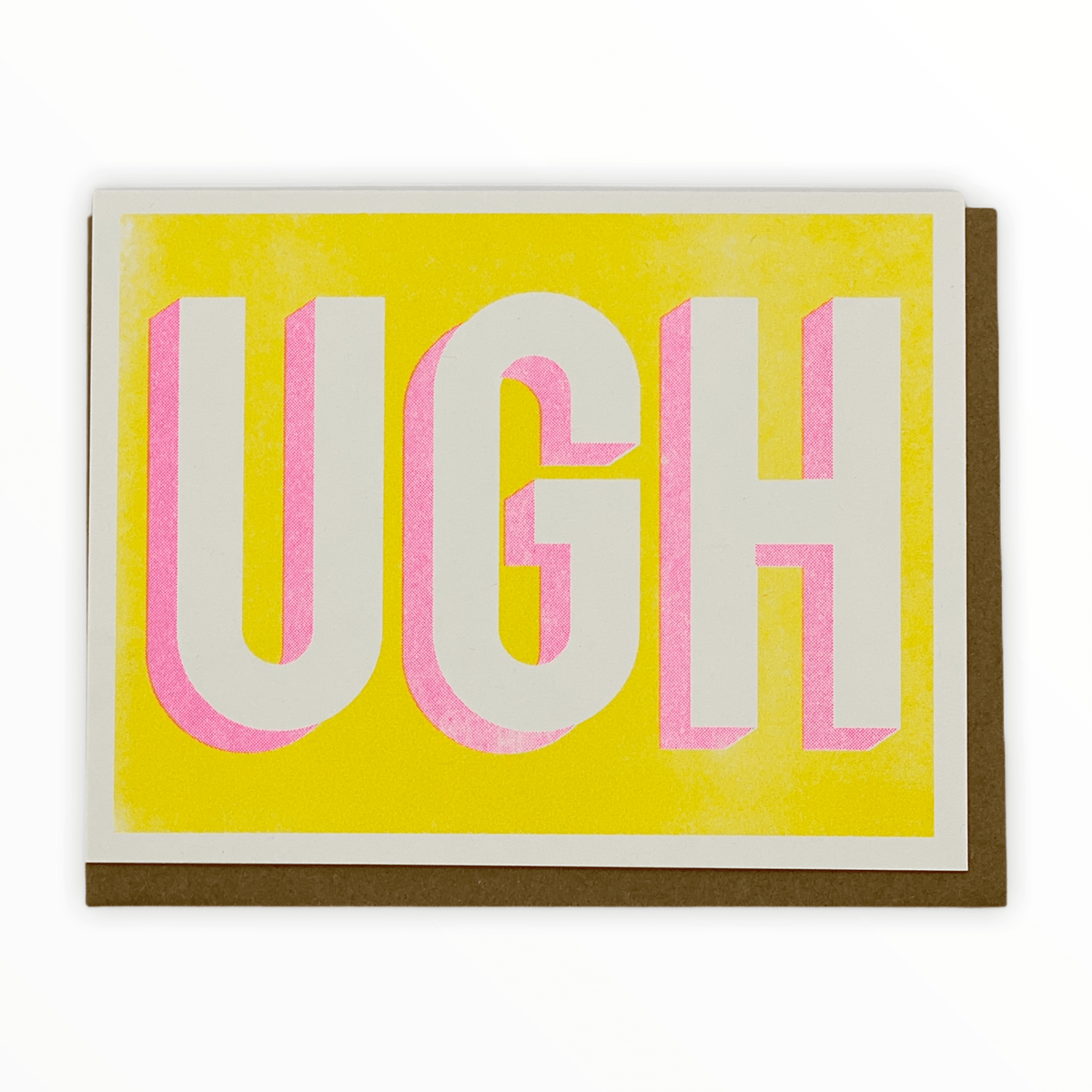 UGH greeting card by Smarty Pants Paper Co., blank interior, kraft brown envelope, 4.25 x 5.5 inches
