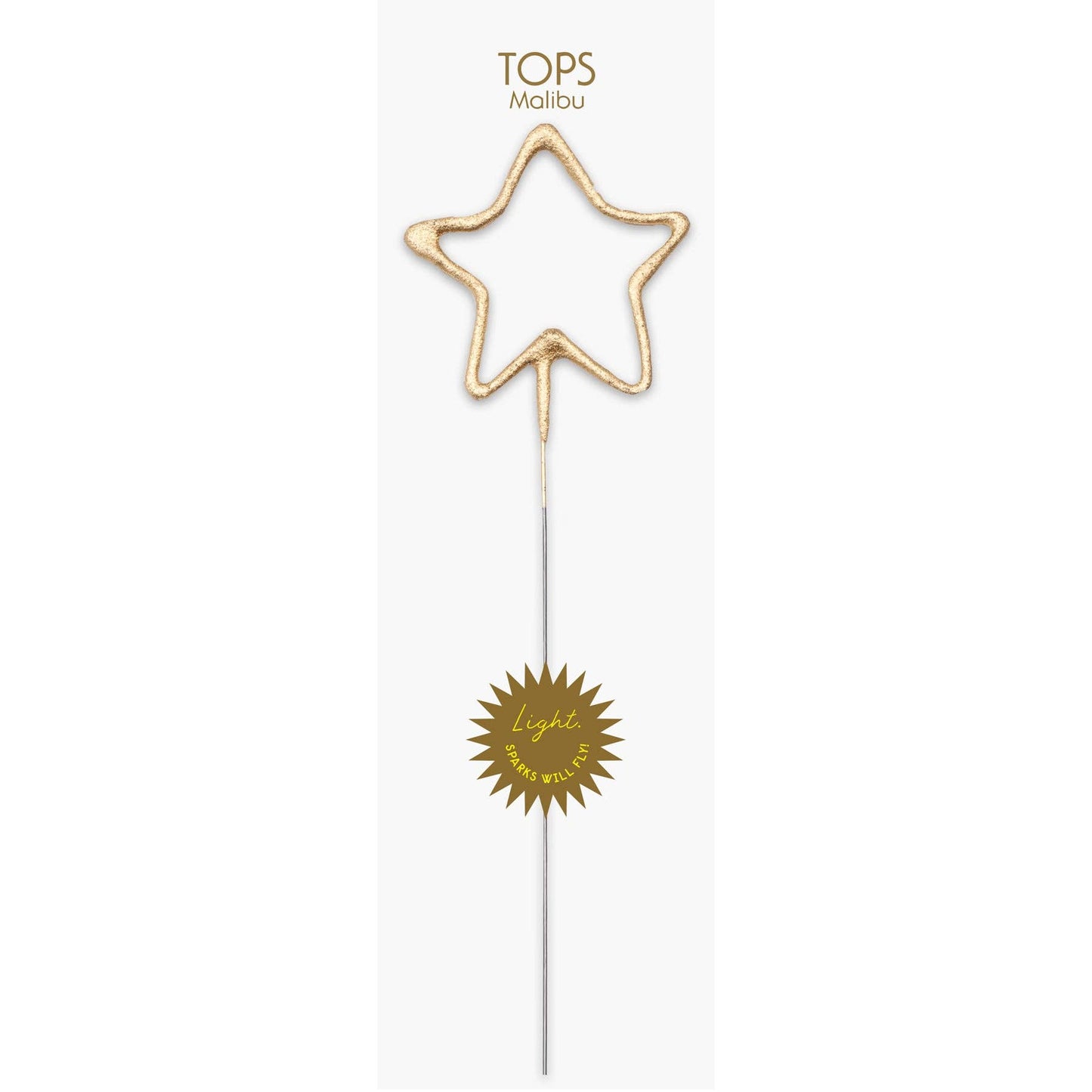 Big Golden Star Sparkler Wand detail by TOPS Malibu, star shape detail
