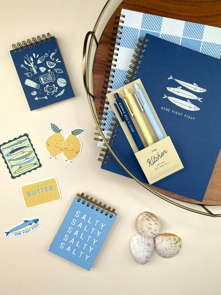 Ruff House Print Shop - Kitchen Jotter Gel Pen: Set of 3 - The Paper Drawer