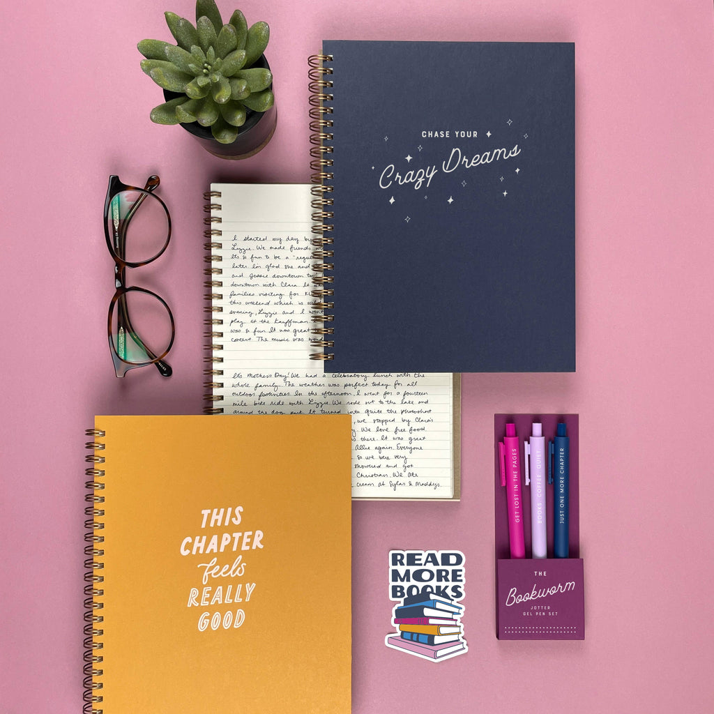 Ruff House Print Shop - The Bookworm Jotter Gel Pen: Set of 3 - The Paper Drawer