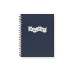 Ruff House Print Shop - Bookmarked Book Log Reading Journal: Deep Blue Cover | White Ink - The Paper Drawer