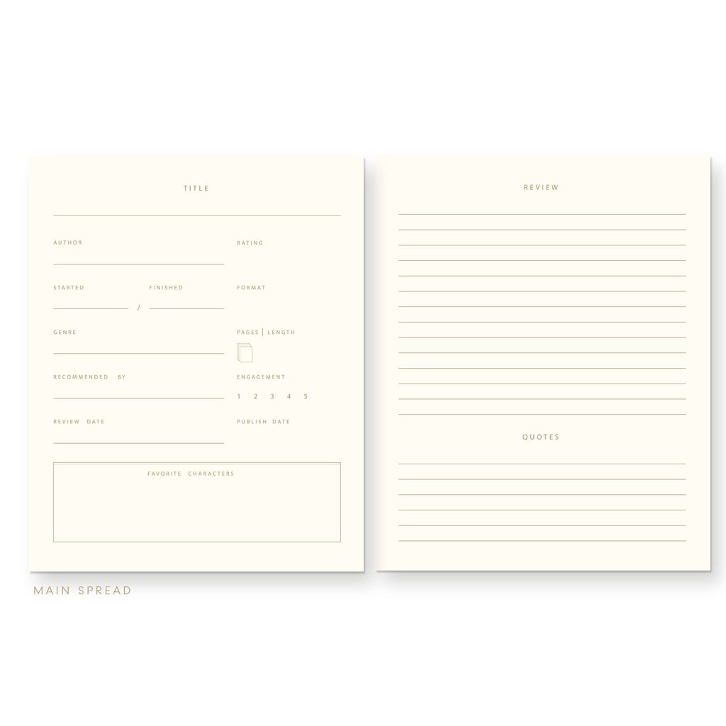 Ruff House Print Shop - Bookmarked Book Log Reading Journal: Deep Blue Cover | White Ink - The Paper Drawer