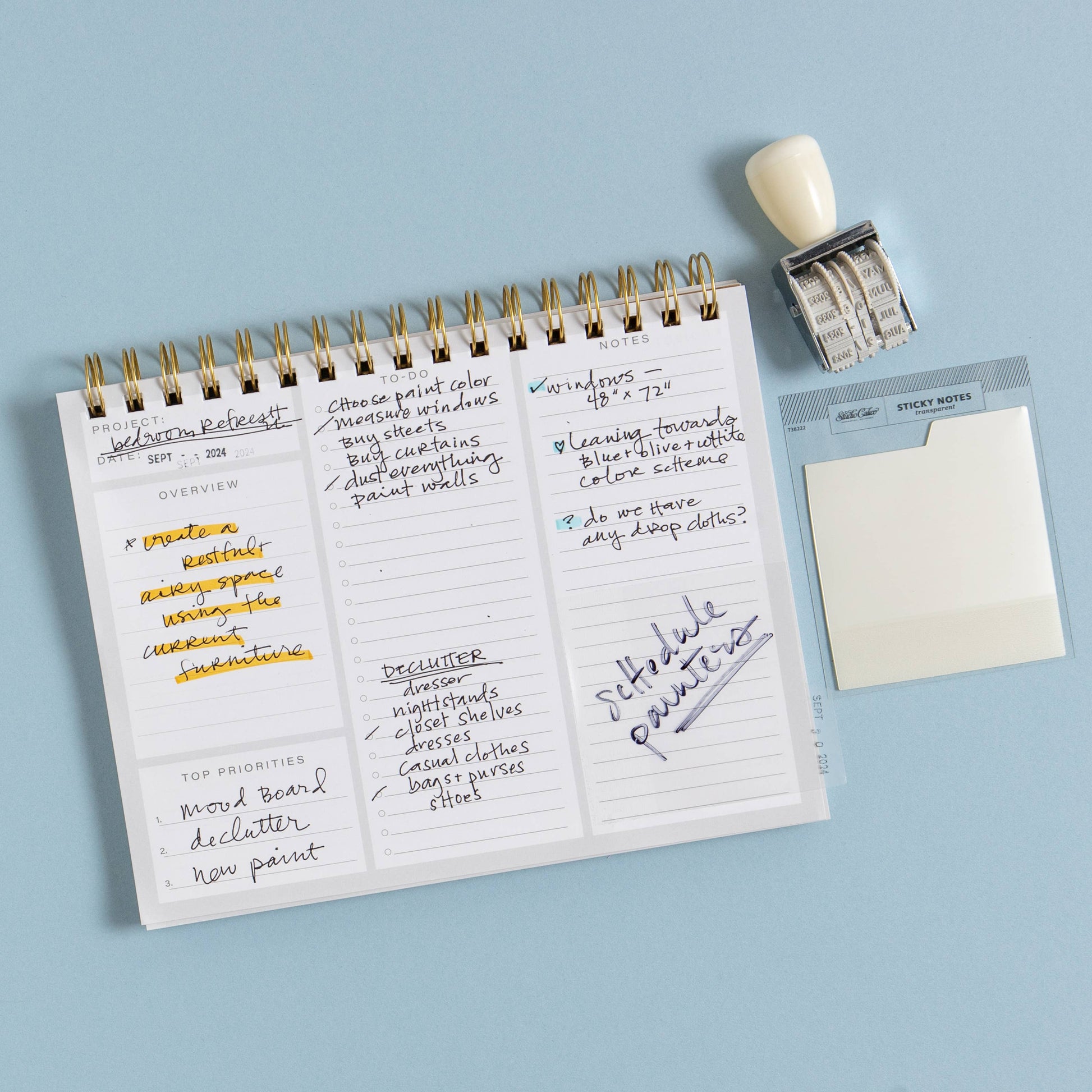 Studio Calico - Tabbed Transparent Sticky Notes - Clear - The Paper Drawer