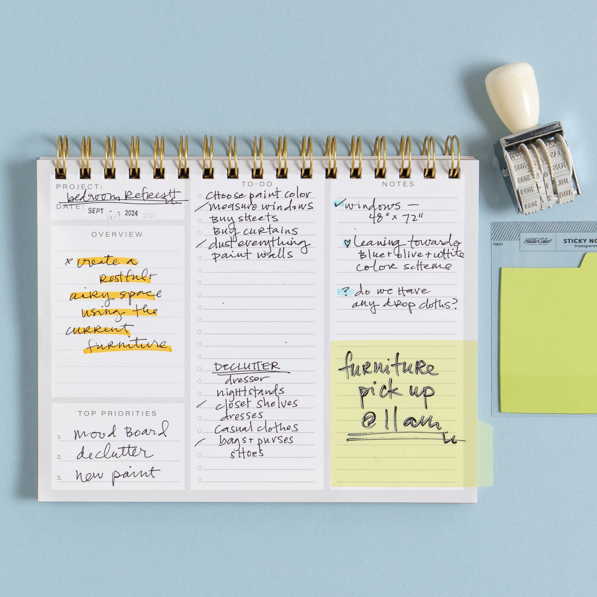 Studio Calico - Tabbed Transparent Sticky Notes - Green - The Paper Drawer