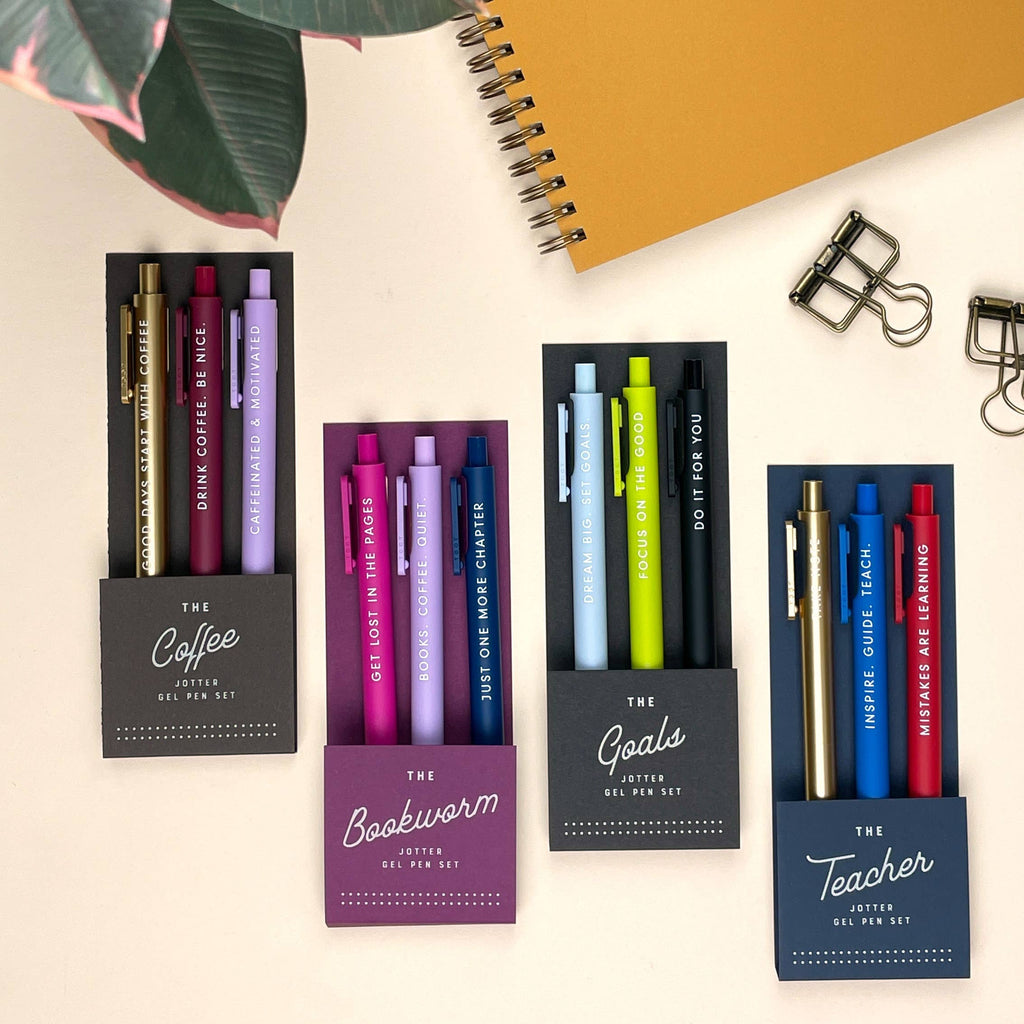 Ruff House Print Shop - The Bookworm Jotter Gel Pen: Set of 3 - The Paper Drawer