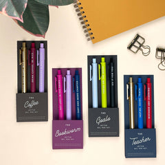 Ruff House Print Shop - The Bookworm Jotter Gel Pen: Set of 3 - The Paper Drawer