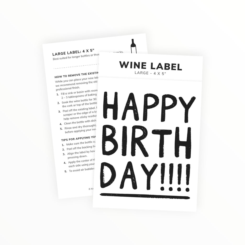 Happy Birthday Wine Label - The Paper Drawer