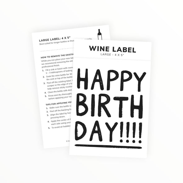 Happy Birthday Wine Label - The Paper Drawer