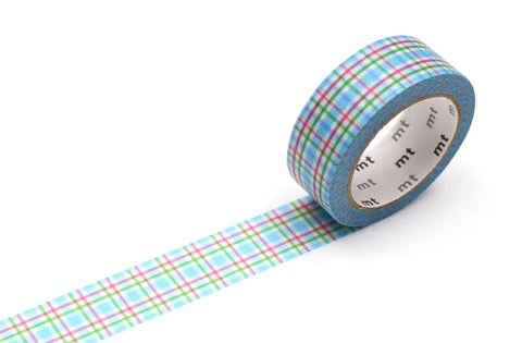 MT Masking Tape Colorful Checkered Blue - The Paper Drawer