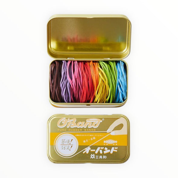 O'Band Rainbow Rubber Bands Tin - The Paper Drawer