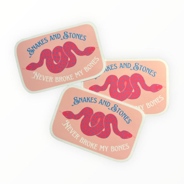 Snakes and Stones Never Broke My Bones Sticker - The Paper Drawer