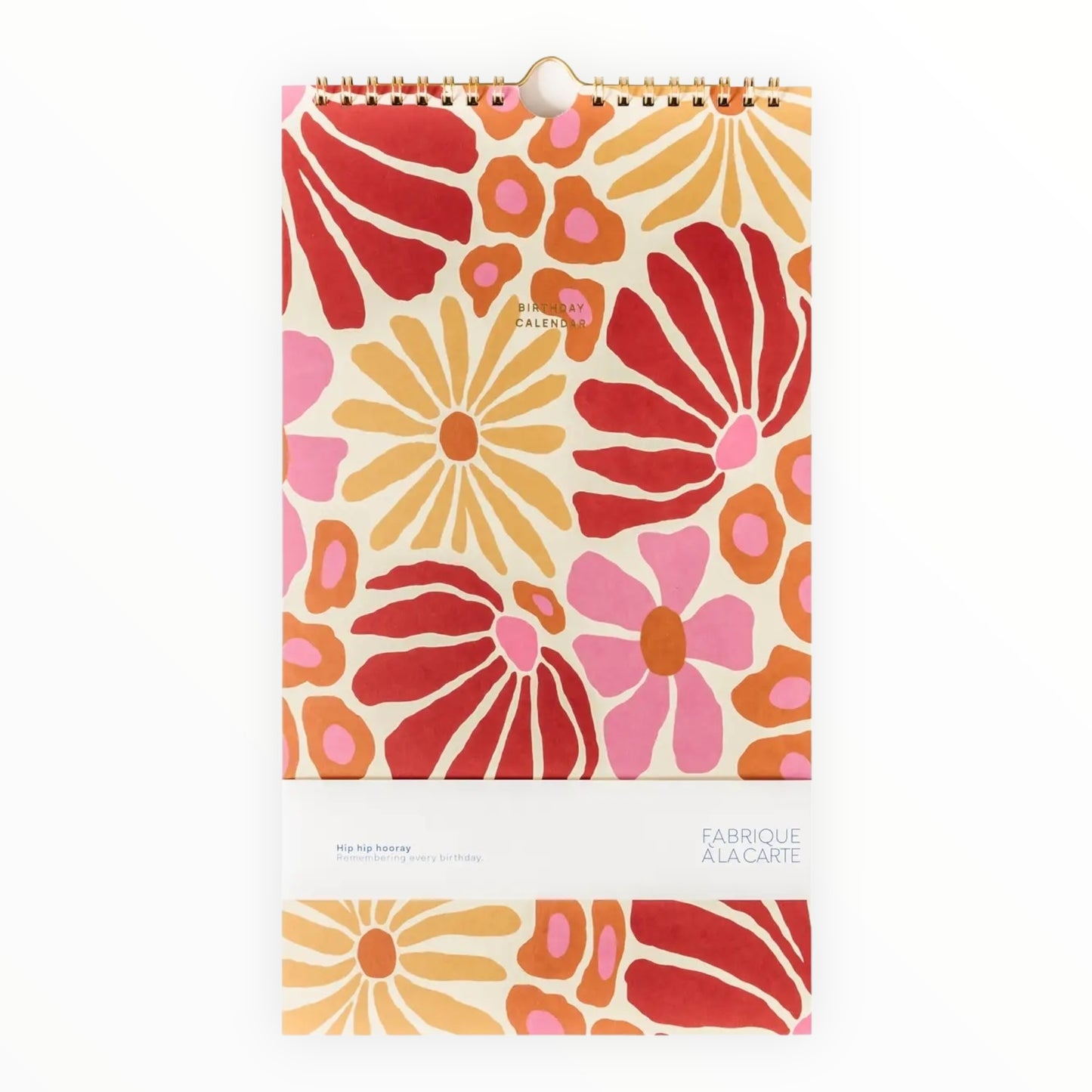 Fabrique à la Carte Birthday Calendar by A-Journal Stationery, spiral-bound, 7 x 12.5 inches