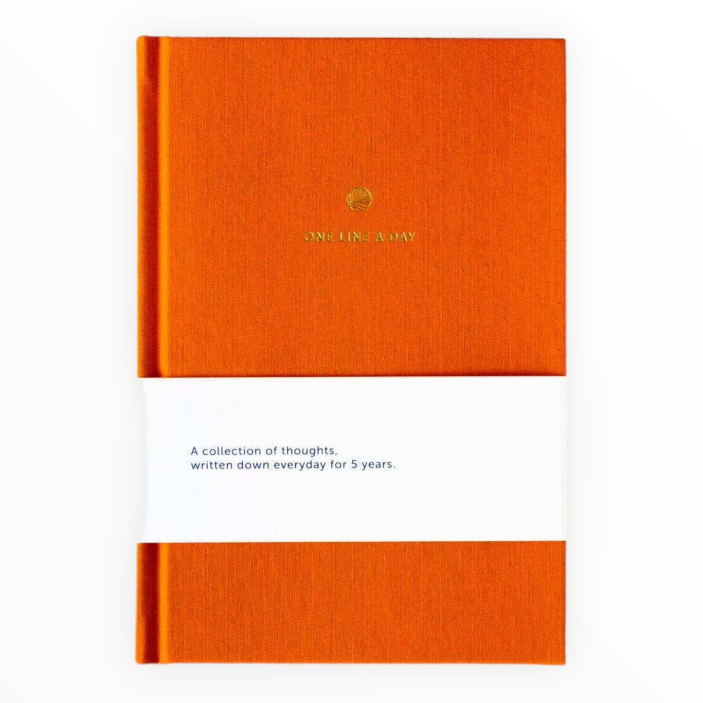 One Line A Day Journal by A-Journal Stationery, orange linen cover, 7.5 x 5.25 inches