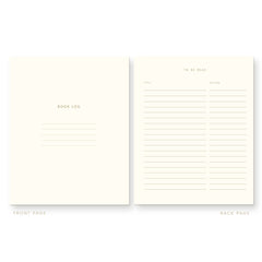 Ruff House Print Shop - Bookmarked Book Log Reading Journal: Deep Blue Cover | White Ink - The Paper Drawer