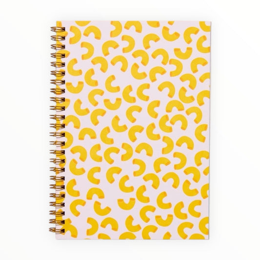 Macaroni and Cheese Spiral Notebook letterpress by And Here We Are, 48 lined pages, 5.8 x 8.25 inches, Columbus Ohio
