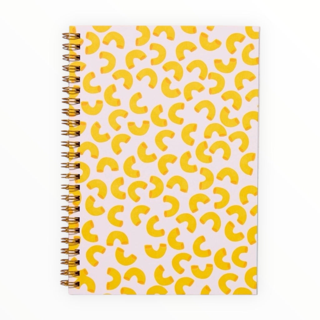 Macaroni and Cheese Spiral Notebook letterpress by And Here We Are, 48 lined pages, 5.8 x 8.25 inches, Columbus Ohio