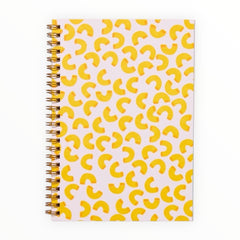 Macaroni and Cheese Spiral Notebook letterpress by And Here We Are, 48 lined pages, 5.8 x 8.25 inches, Columbus Ohio