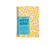 Macaroni and Cheese Spiral Notebook by And Here We Are front cover detail, comfort food illustration