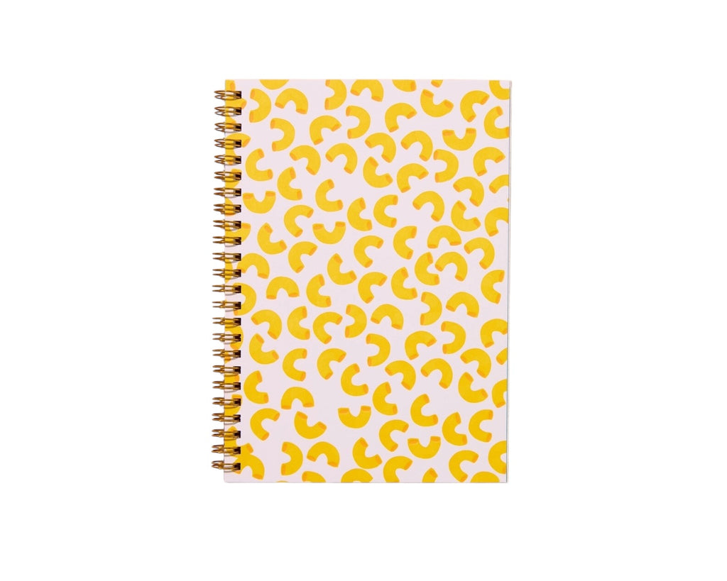 Macaroni and Cheese Spiral Notebook by And Here We Are back cover and spine detail