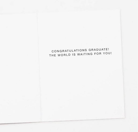 Create Your Own Future graduation card by Apartment 2 Cards, inside message "Congratulations graduate the world is waiting for you!"