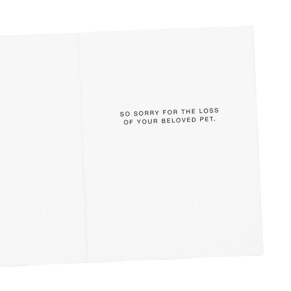 Sorry cat loss sympathy card by Apartment 2 Cards, inside message detail