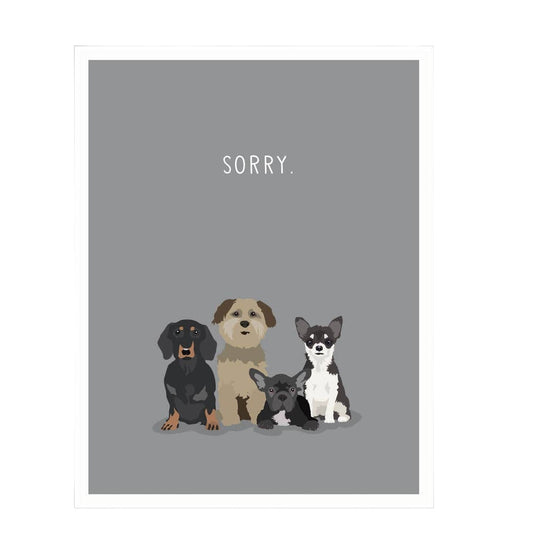 Sorry dog loss sympathy card by Apartment 2 Cards, "So sorry for the loss of your beloved pet", 4.25 x 5.5 inches, white envelope
