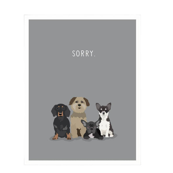 orry dog loss sympathy card by Apartment 2 Cards, "So sorry for the loss of your beloved pet", 4.25 x 5.5 inches, white envelope