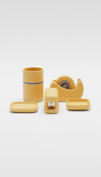 Sunbeam yellow desk accessory set