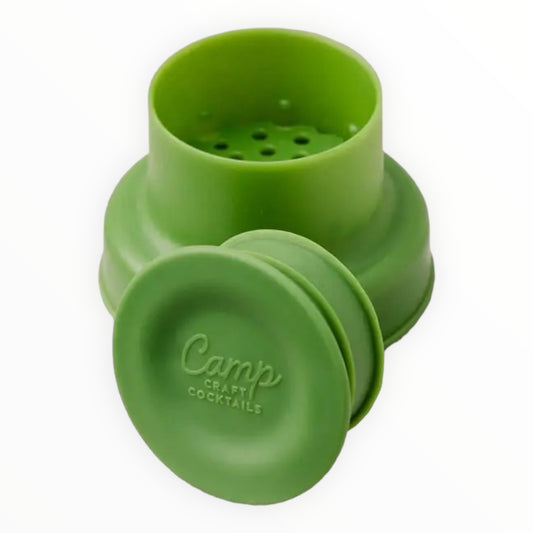 Camp Craft Cocktails green silicone shaker and strainer lid, fits any Camp cocktail jar