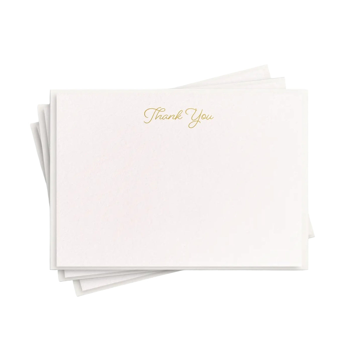 Thank You gold script letterpress notecards set of 8 by Dahlia Press, off-white envelopes, 3.5 x 4.875 inches