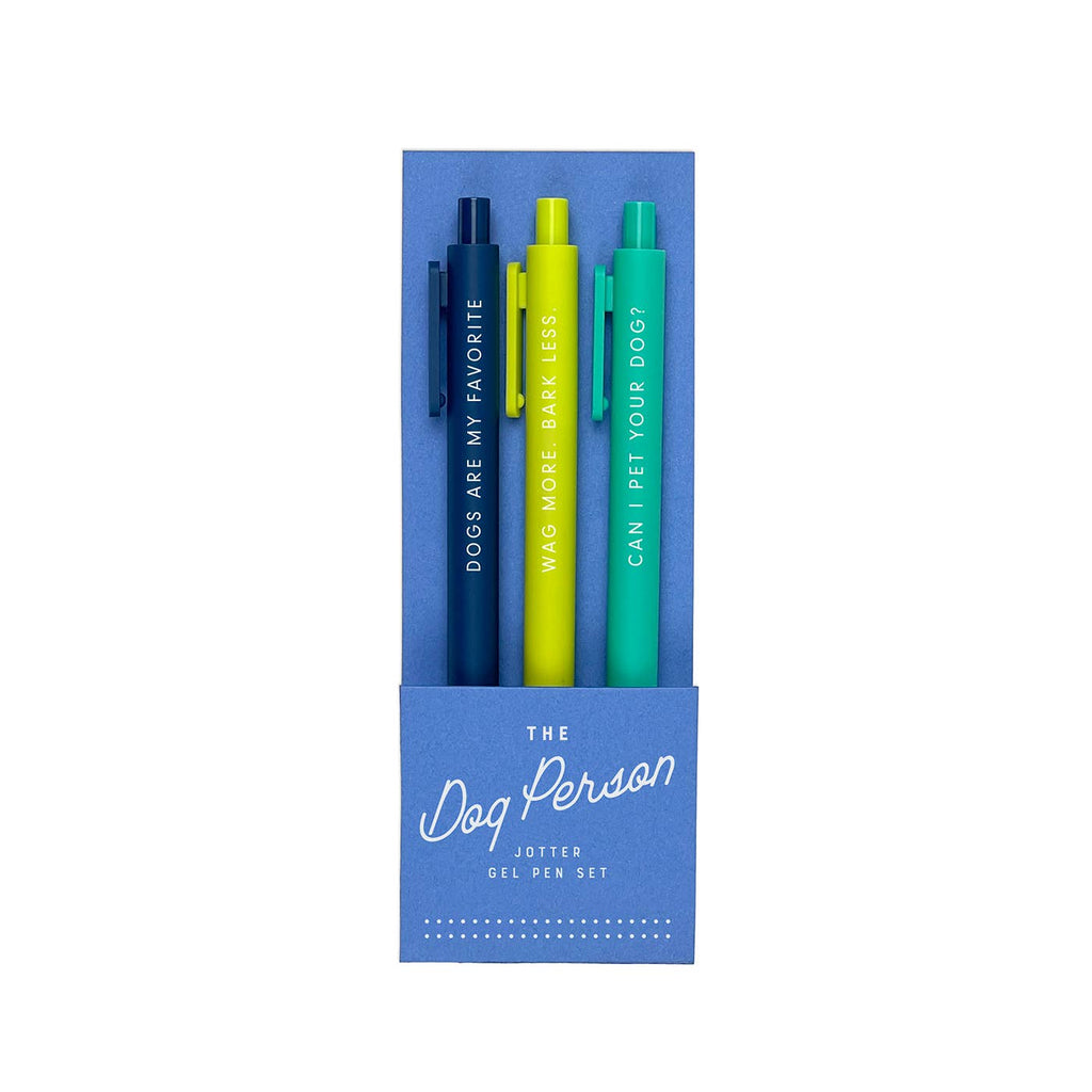 Ruff House Print Shop - The Dog Person Jotter Gel Pen: Set of 3 - The Paper Drawer
