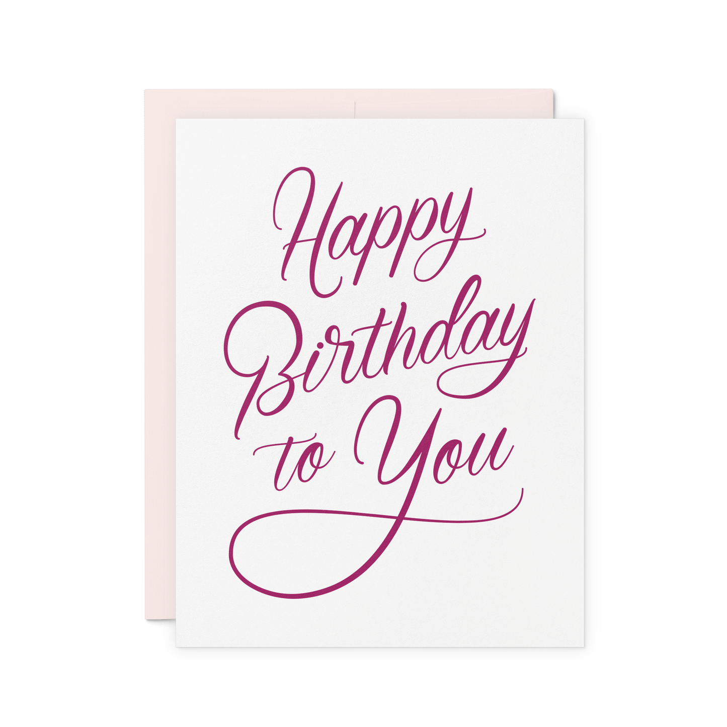 Happy Birthday Script card detail by Friendly Fire Paper, script letterpress print close-up