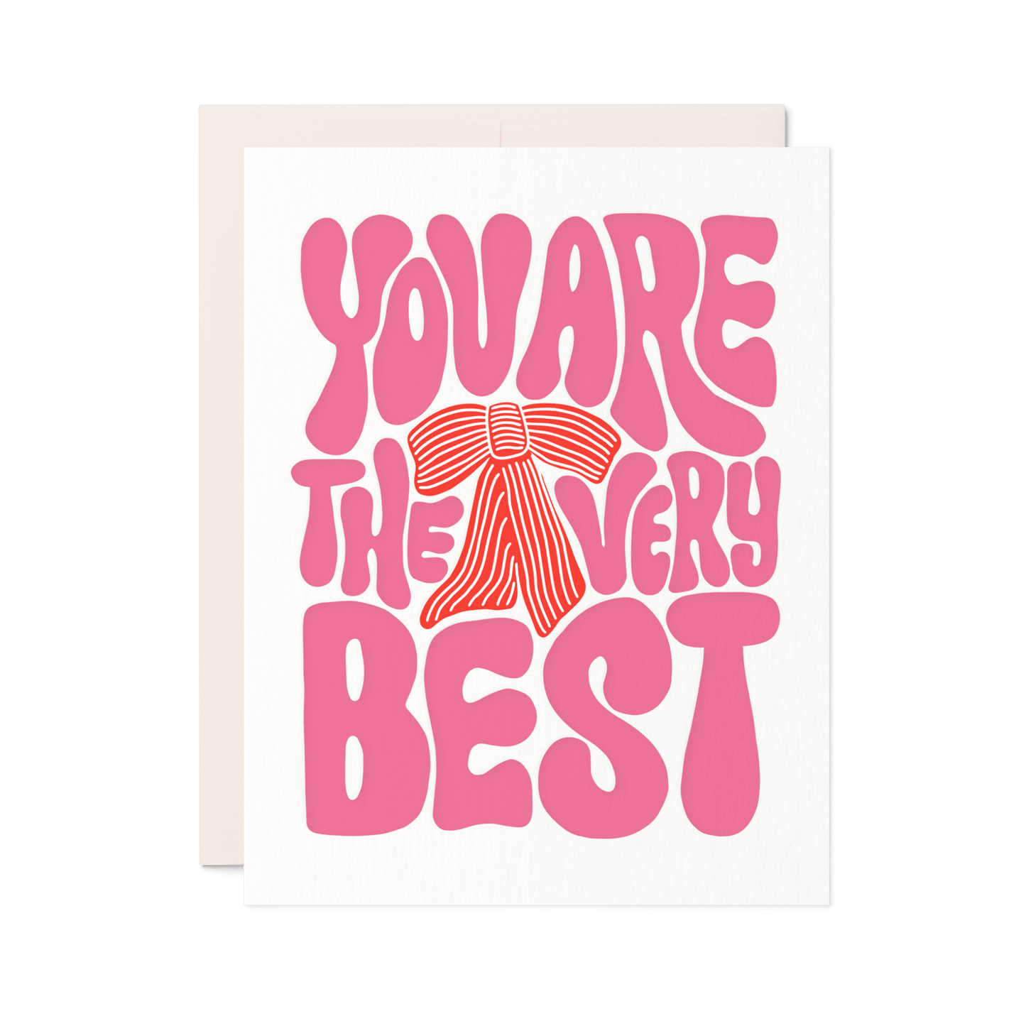 ou Are the Very Best card detail by Friendly Fire Paper, letterpress print close-up