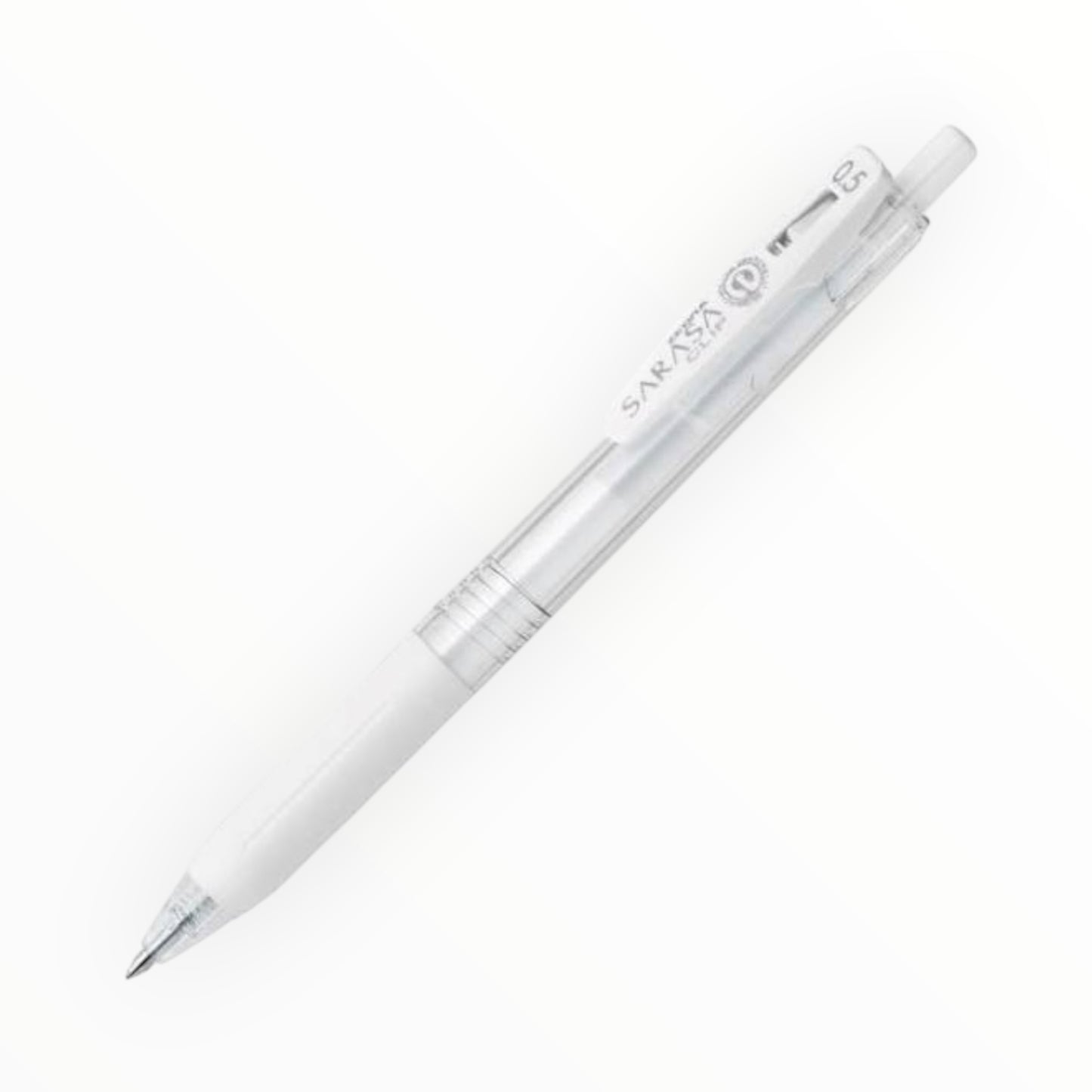 Zebra Sarasa Clip gel pen milk white by Hakubundo, removable binder clip, 0.5mm ultrafine