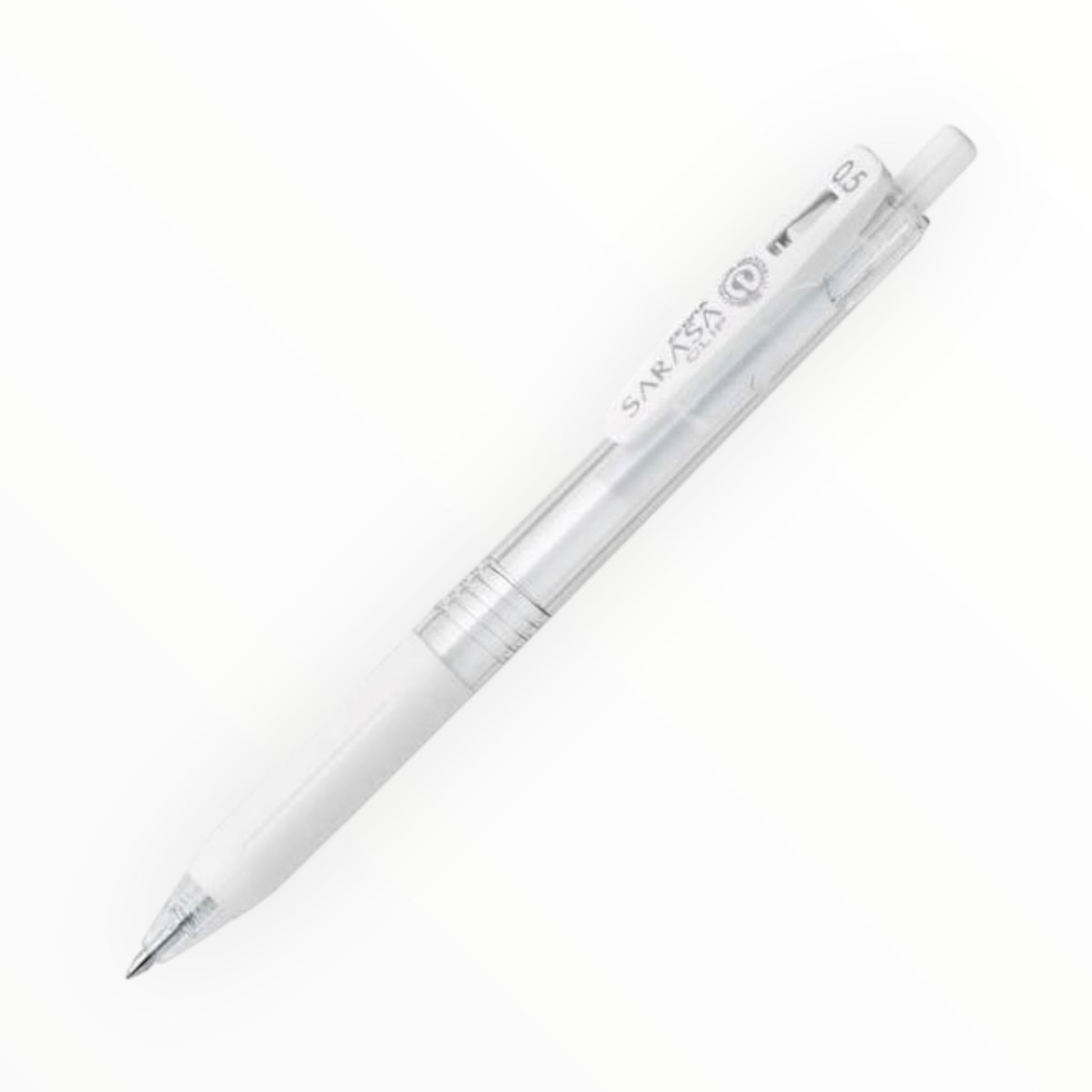 Zebra Sarasa Clip gel pen milk white by Hakubundo, removable binder clip, 0.5mm ultrafine