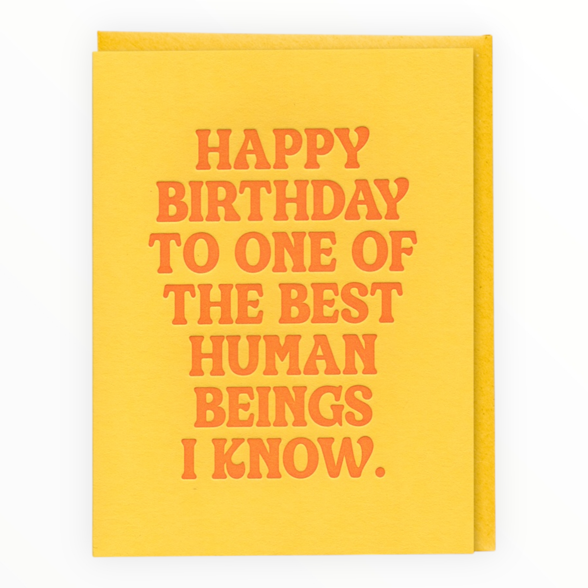 Best Human Beings Birthday card by Huckleberry Letterpress, blank interior