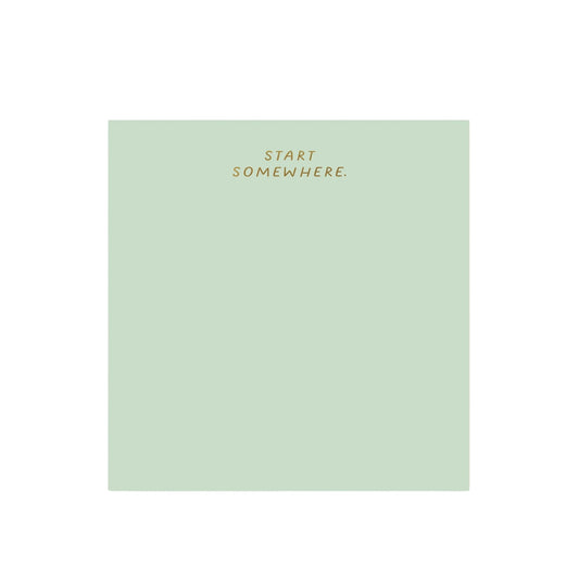 Start Somewhere Charmpad® by Inclosed Letterpress Co., tear-off notepad with charm