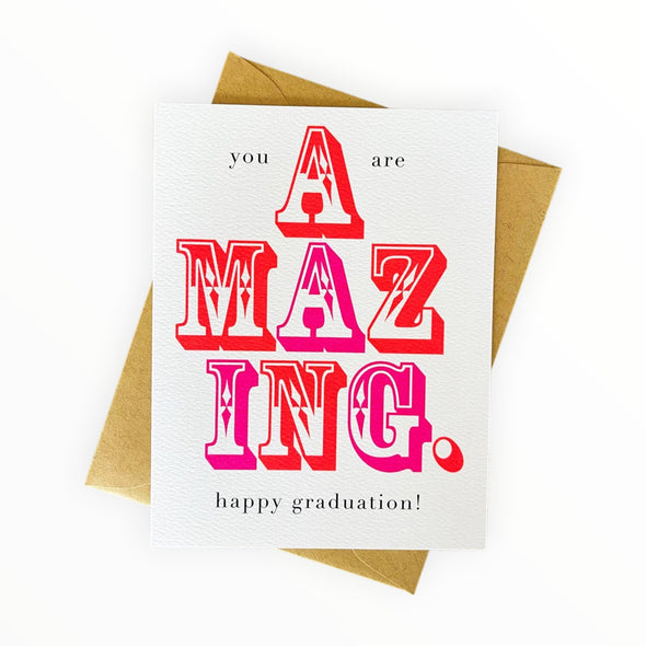 Amazing Grad Congrats card interior detail by J.Falkner Cards