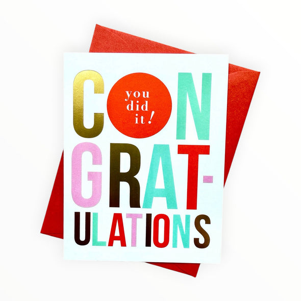 Congratulations You Did It card interior detail by J.Falkner Cards