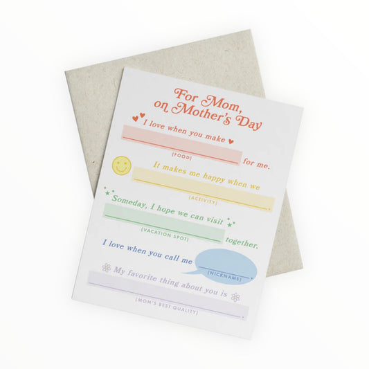Mom Mad Libs card by Knot & Bow
