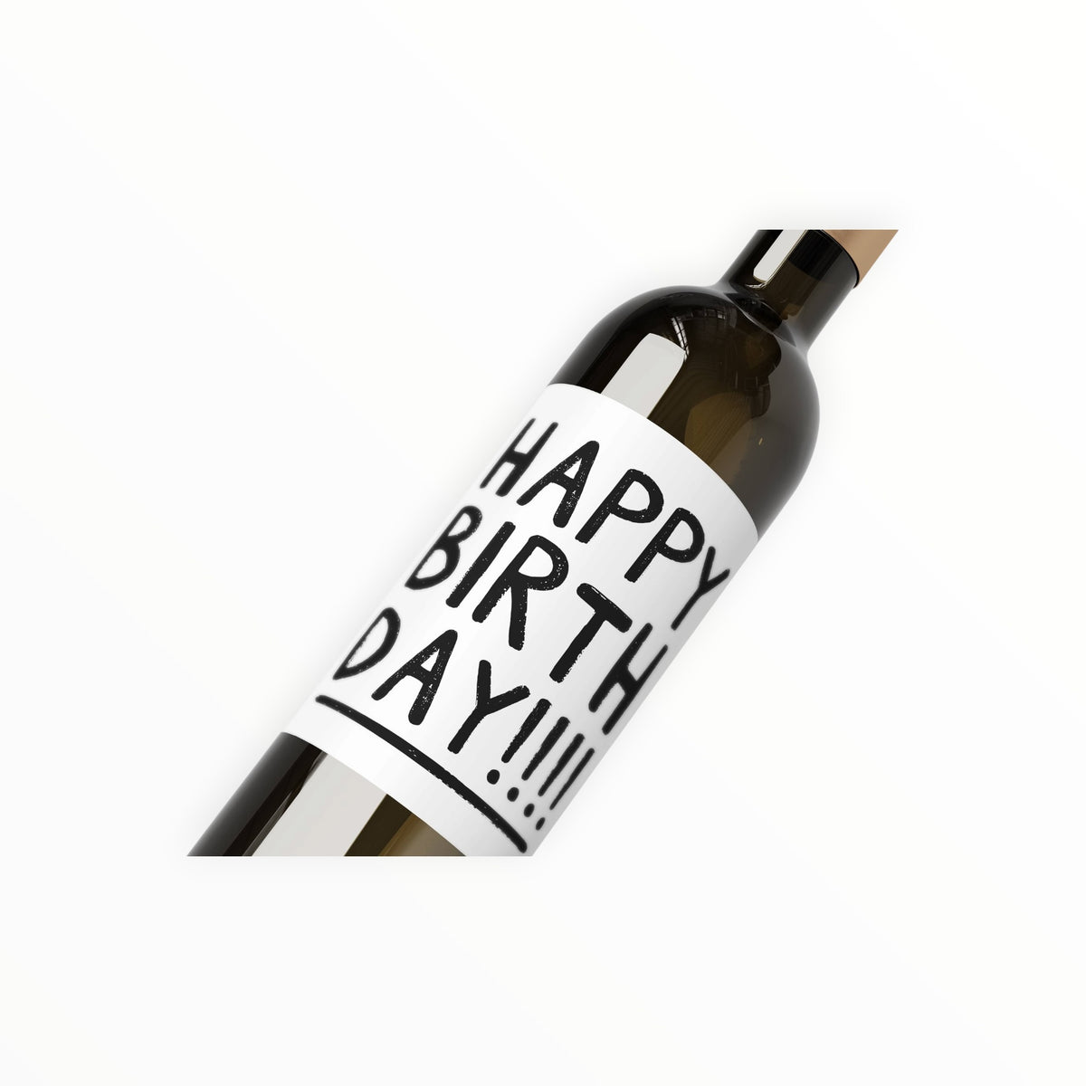 Happy Birthday wine bottle label, 4 by 5 inch label, fun birthday gift idea by Kreate Paper Co.