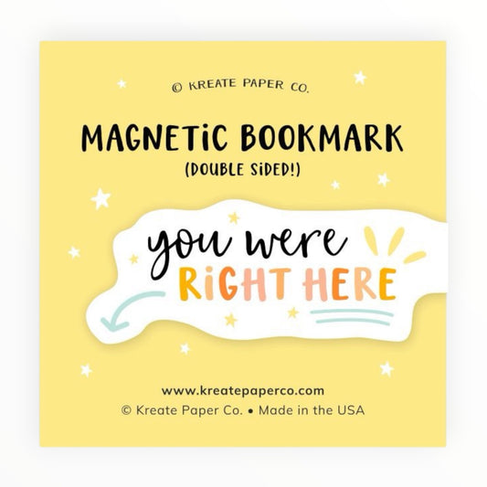 Slim double-sided magnetic bookmark by Kreate Paper Co., 2.75 x 0.77 inches, no bent pages, gift for book lovers