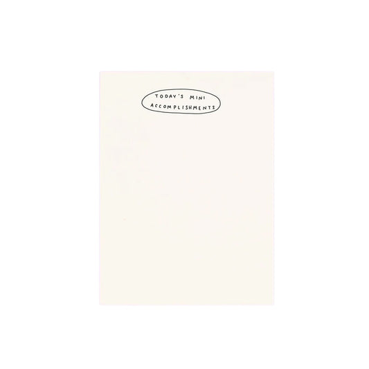 Today's Mini Accomplishments Notepad by M.C. Pressure, 50 sheets, 4.25 x 5.5 inches